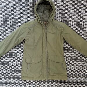 MUSTO Women's Olive Hooded Jacket. Water repellent and lined. Fitted  with hood.